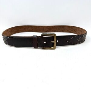 Old Navy 1.5" Studded Leather Belt Brown‎ XL